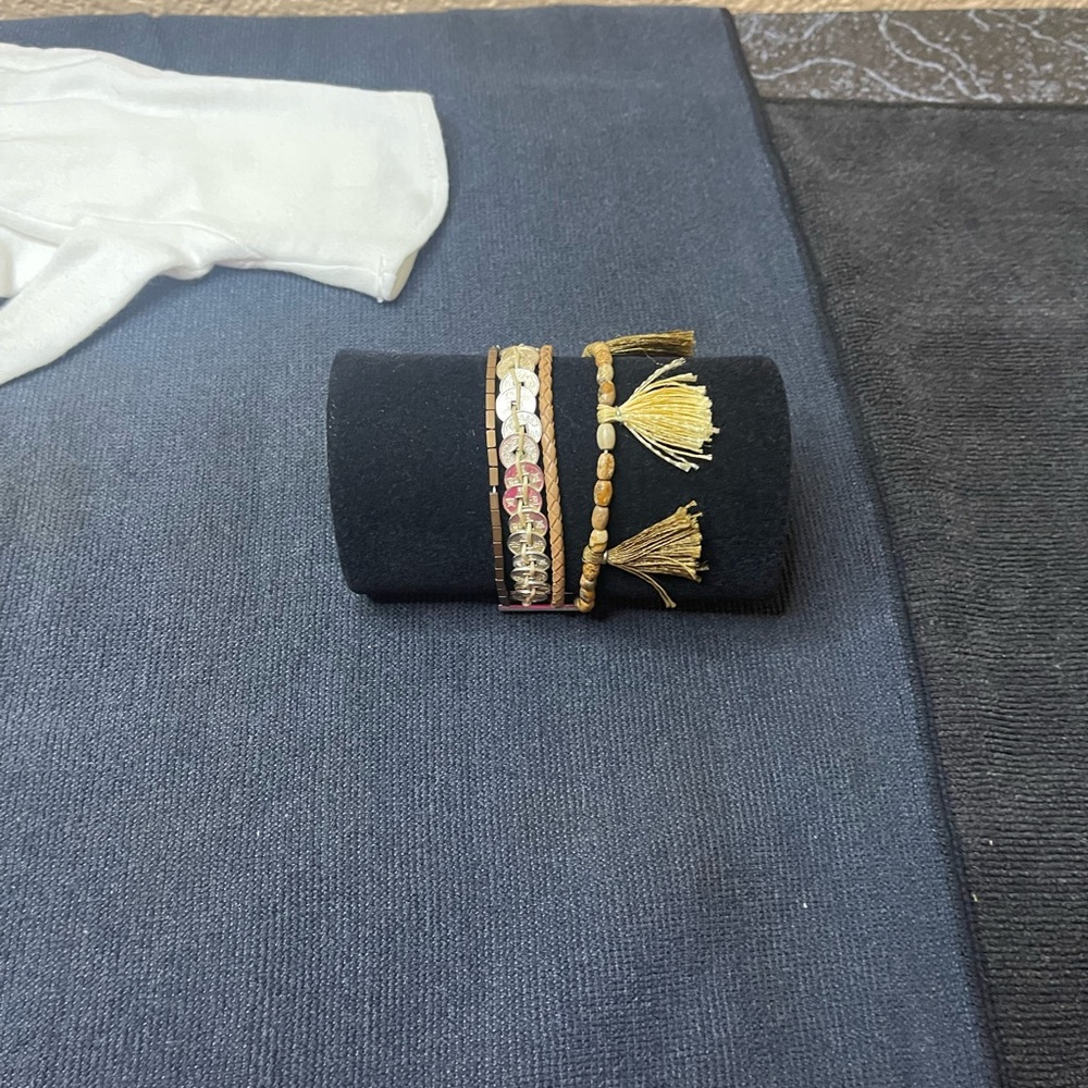 Victoria Emerson Gold and Pink Bracelet Set